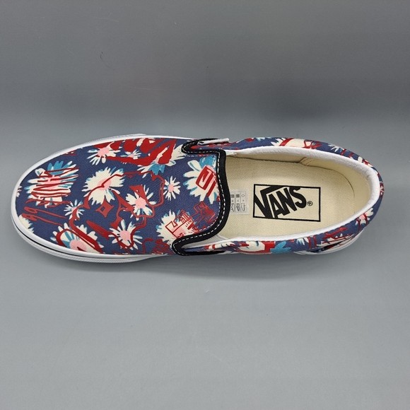 New Vans Classic Slip-On Vans Crew Floral Red and Blue Women's Size 6.5 - Picture 7 of 9